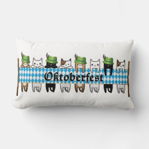 Customise Cool Oktoberfest Cat Design Lumbar Cushion