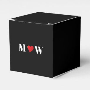 Customise Couple initials A Loves B red heart Favour Box