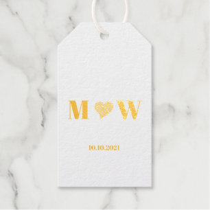 Customise Couple initials A Loves B red heart Gift Tags