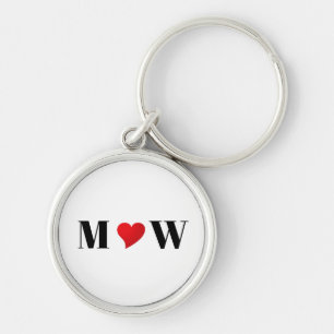 Customise Couple initials A Loves B red heart Key Ring