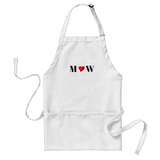 Customise Couple initials A Loves B red heart Standard Apron (Front)