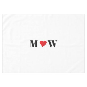 Customise Couple initials A Loves B red heart Tablecloth