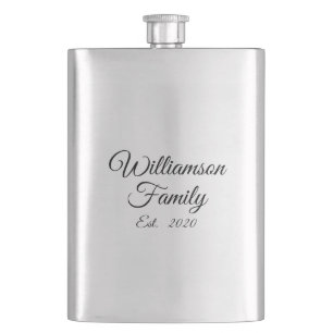 Customise Couple's, family name, year, Business Hip Flask