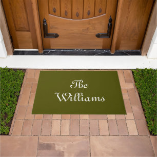 Customise Couple's last name family name olive Doormat