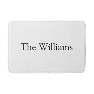 Customise Couple's last name family name text Bath Mat