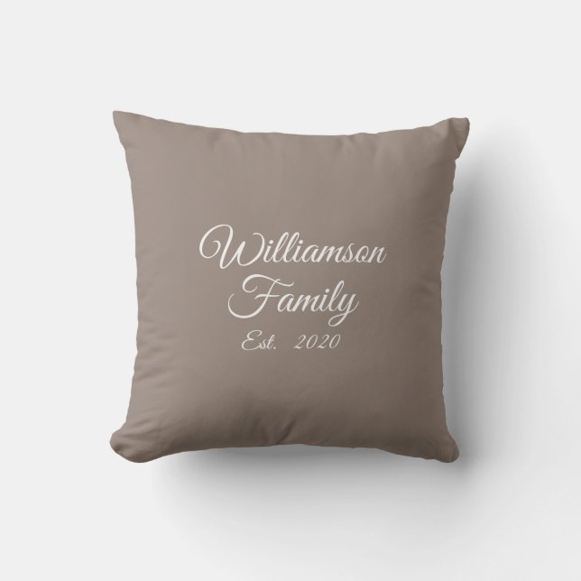Customise Couple's last name, year, beige greige Cushion (Front)