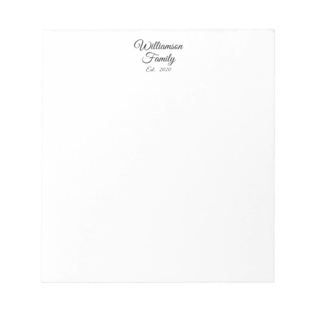 Customise Couple's last name, year, business Notepad (Front)