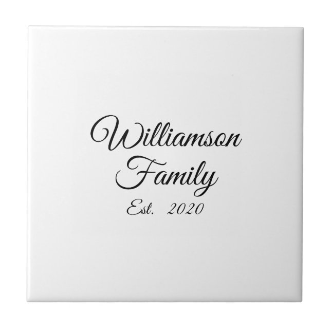 Customise Couple's last name, year, number Ceramic Tile (Front)