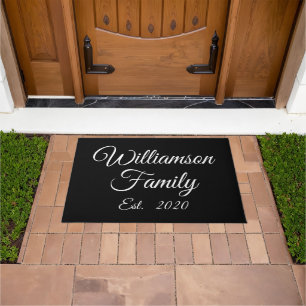 Customise Couple's last name, year, number Doormat