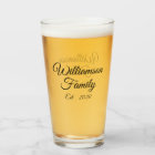 Customise Couple's last name, year, number glass