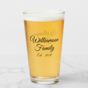 Customise Couple's last name, year, number glass
