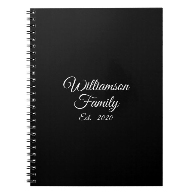Customise Couple's last name, year, number Notebook (Front)