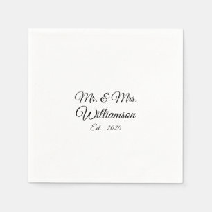 Customise Couple's last name, year, number paper Napkin