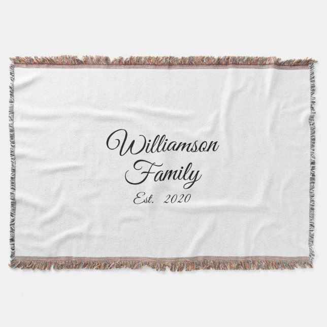 Customise Couple's last name, year, number Throw Blanket (Front)