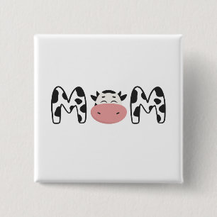 Customise: Cow Mum of The Birthday Girl Farm 15 Cm Square Badge