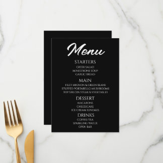 Customise - Create Your Own Black Menu