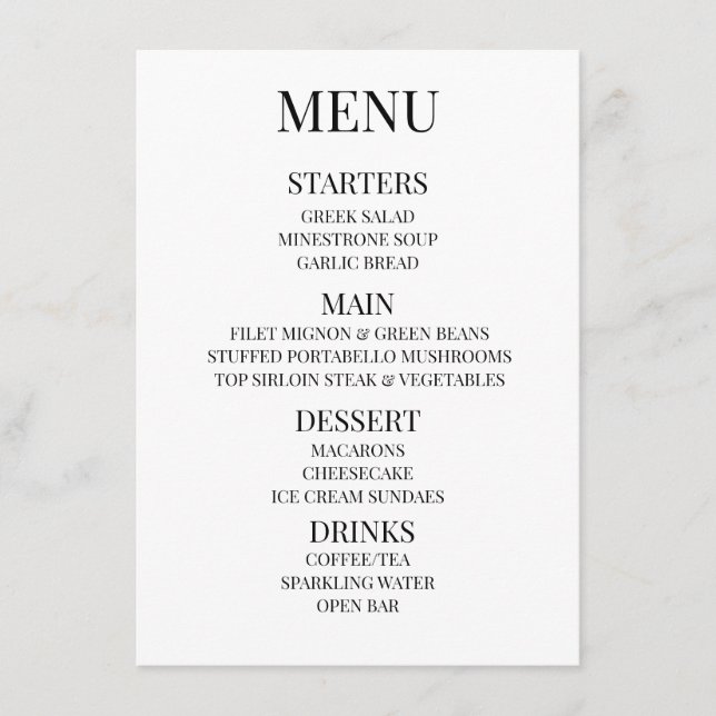 Customise - Create Your Own Custom Menu (Front)