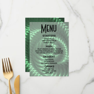 Customise - Create Your Own Green Metallic Spiral Menu