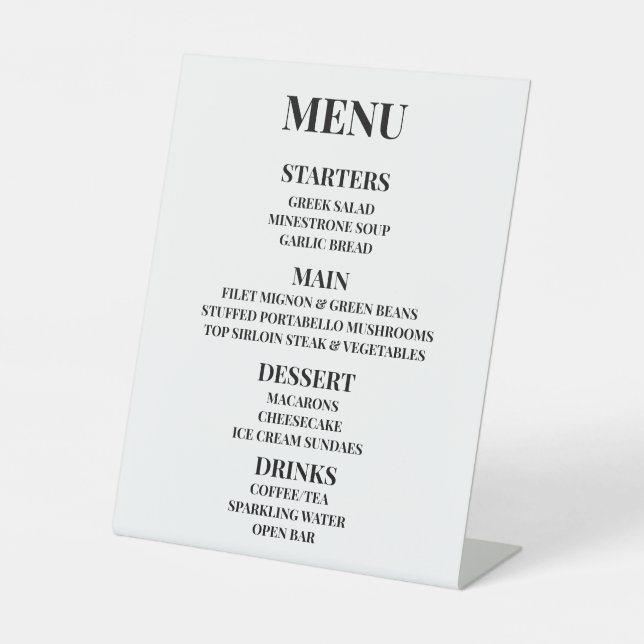 Customise - Create Your Own Menu Pedestal Sign (Front)