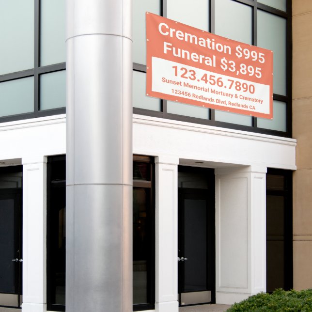 Customise Cremation Funeral Services Large Banner (Outside Building)