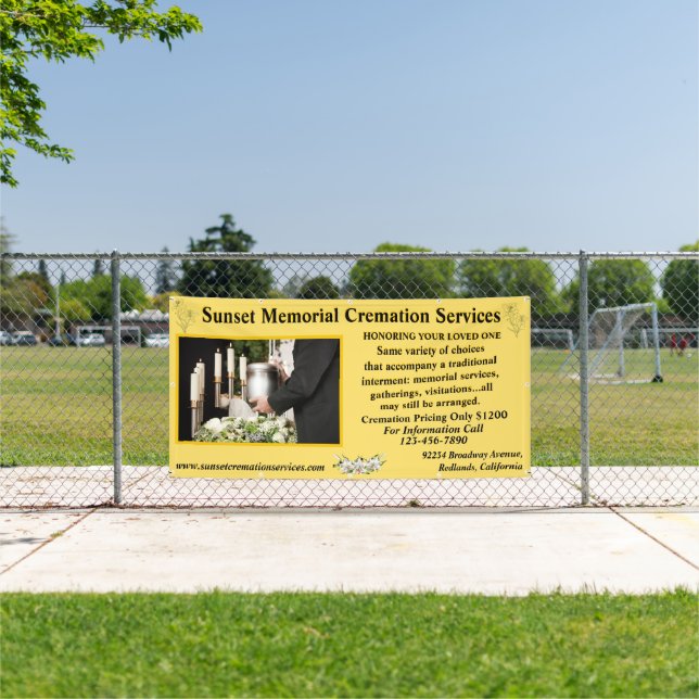 Customise Cremation Memorial Service Business  Banner (Insitu)
