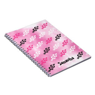 Customise - Cross Country Dazzle PINK Typography Notebook