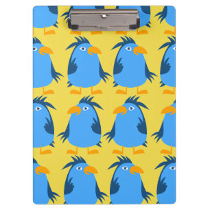 Customise Cute Blue Bird Clipboard for Kids