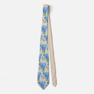 Customise Cute Blue Elephant Party Tie
