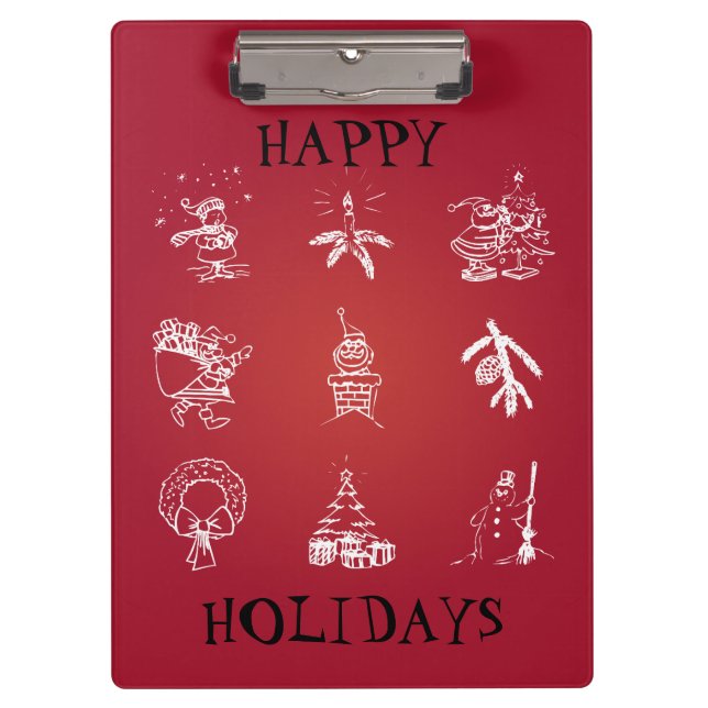 Customise Cute Christmas Design Clipboard (Front)