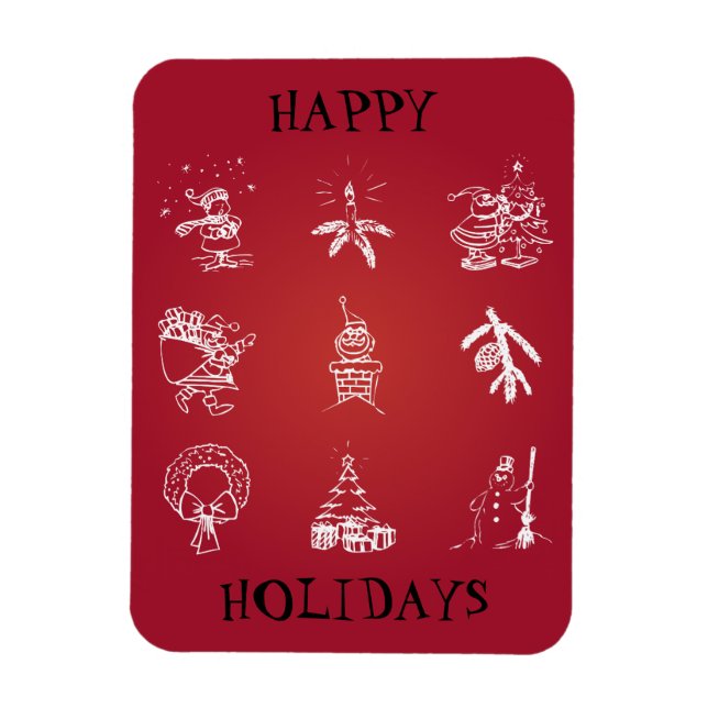 Customise Cute Christmas Design Magnet (Vertical)