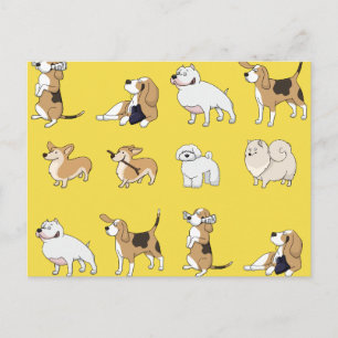 Customise Cute Dogs Postcard
