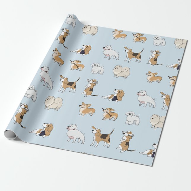 Customise Cute Dogs Wrapping Paper (Unrolled)