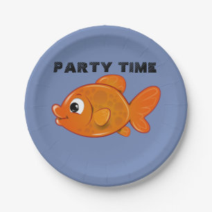 Customise Cute Orange Fish Paper Plate