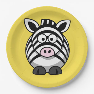 Customise Cute Zebra Party Plate for Kids