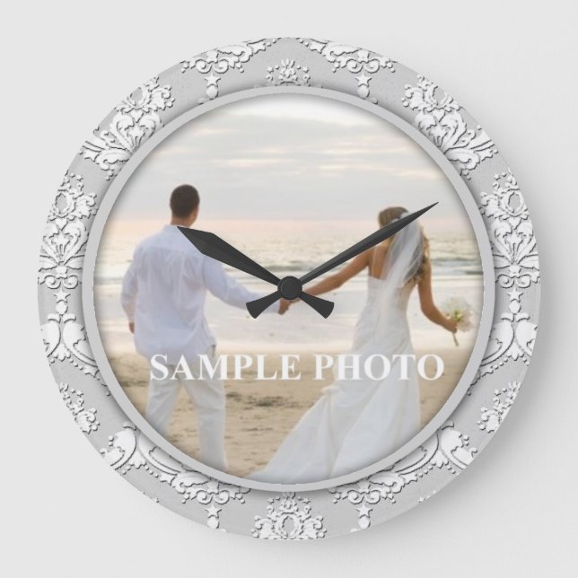 Customise Damask Your Photo Clock (Front)
