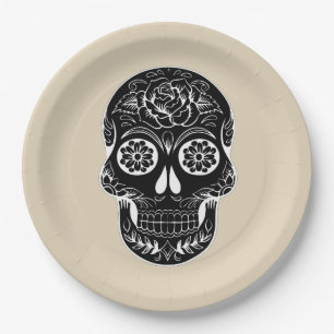 Customise Day of the dead skull Party Plate