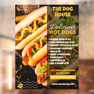 Customise Delicious Hotdogs Restaurant Front Large
