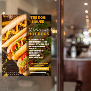 Customise Delicious Hotdogs Restaurant Front Large Poster