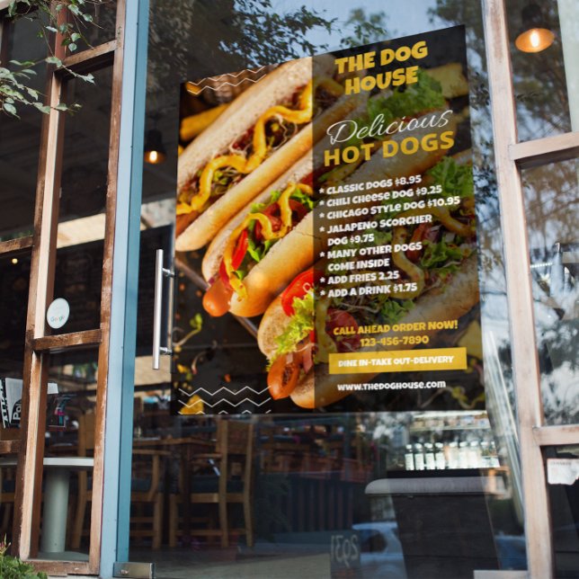 Customise Delicious Hotdogs Restaurant Front Large Poster (Creator Uploaded)