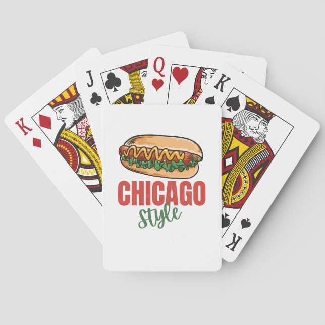 Customise design Chicago Style Best Hot Dog Gift Playing Cards (Back)