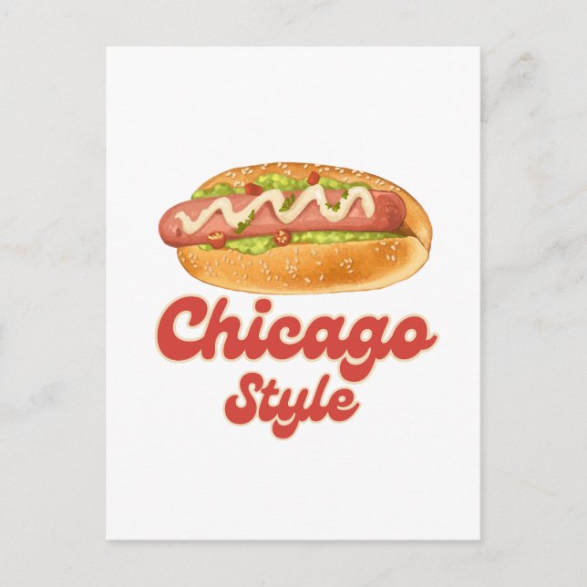 Customise design Chicago Style Hot Dog Gift Hotdog Postcard (Front)