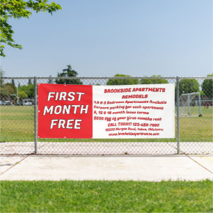 Customise Detailed Apartments For Rent First Month Banner