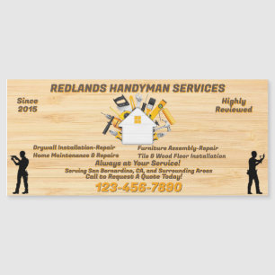 Customise Detailed Handyman Business Advert Magnet