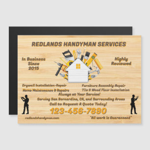 Customise Detailed Handyman Business Magnetic Card