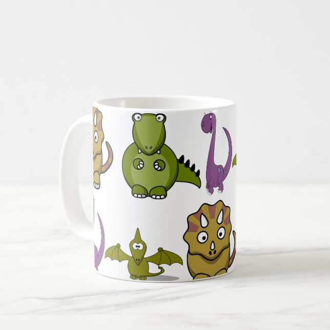 Customise Dinosaur Kids Coffee Mug (Front Left)