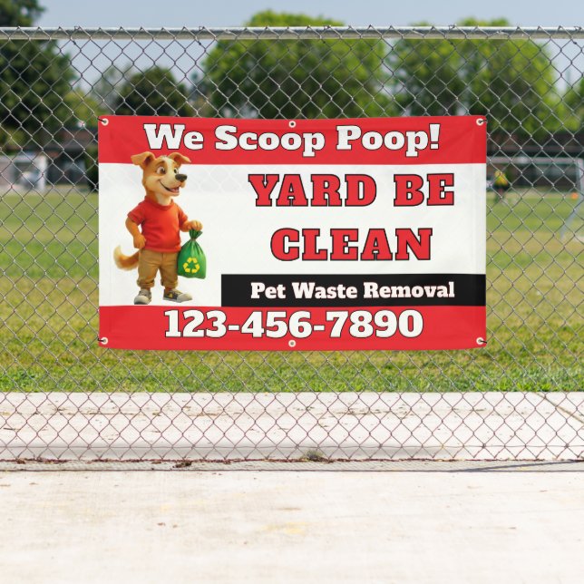 Customise Dog Poop Scoop Business Promotional Banner (Insitu)