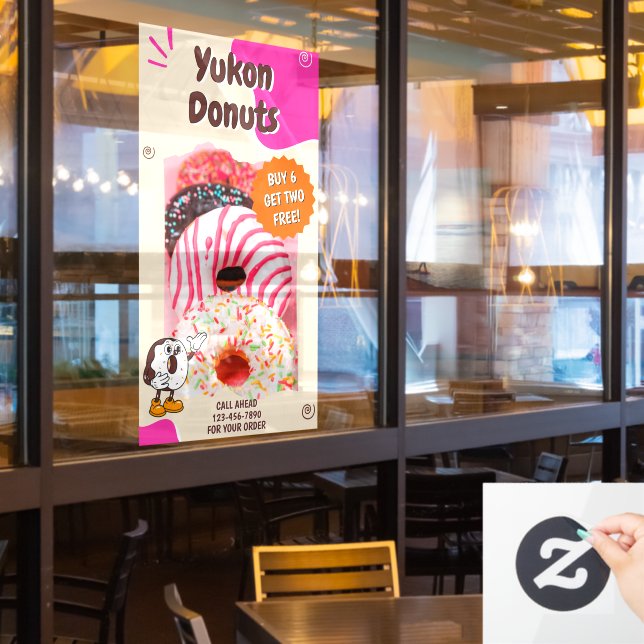 Customise Doughnuts Beige Pink Promotion (Restaurant Window)