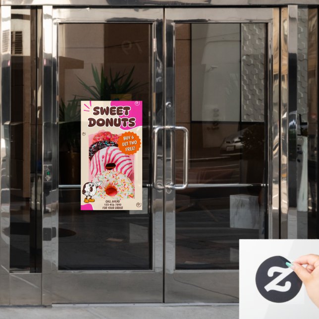 Customise Doughnuts Beige Pink Promotion (Office Door)