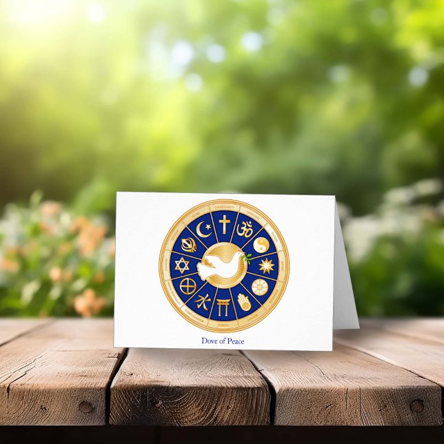 Customise Dove of Peace Greeting Card 4" x 5.6" (Customize Dove of Peace Greeting Card. Peace, Harmony, Diversity, Faith)