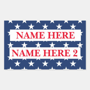 Customise Election Name Rectangular Sticker